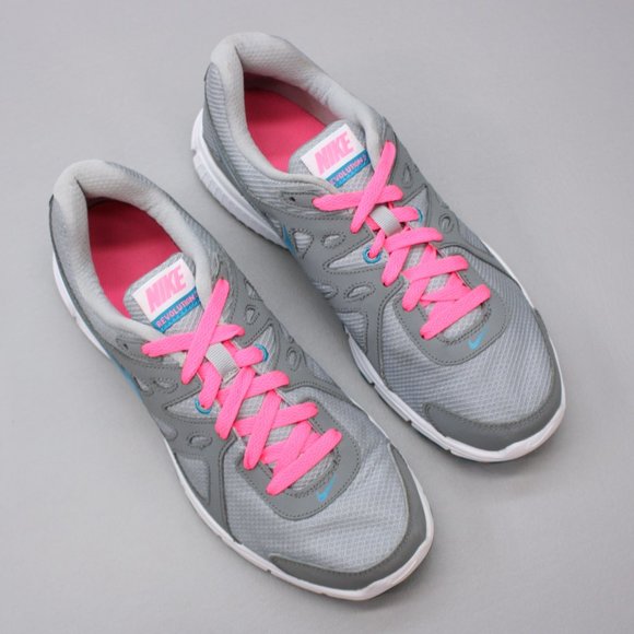 Nike Ladies 10 Revolution 2 Gray Pink Blue Running Training Sneakers - Picture 6 of 12